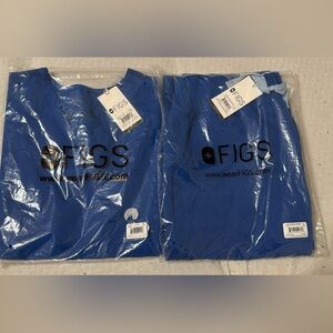 Figs Royal Blue Scrub Top and Isabella Bottoms